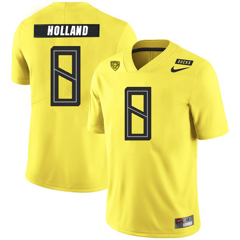 2019 Men #8 Jevon Holland Oregon Ducks College Football Jerseys Sale-Yellow